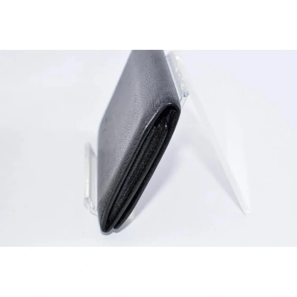 LOEWE Anagram Card Case Leather Black (Inside) is Blue Used Authentic EUC